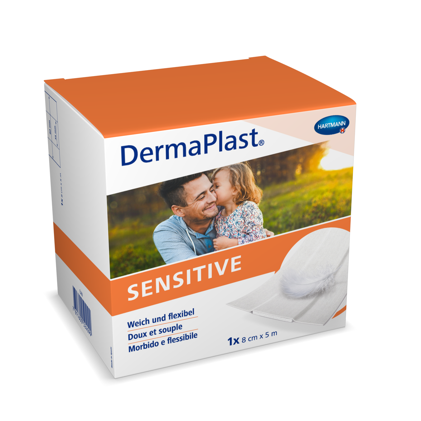 DermaPlast Sensitive Schnellverband 8cmx5m weiss Rolle