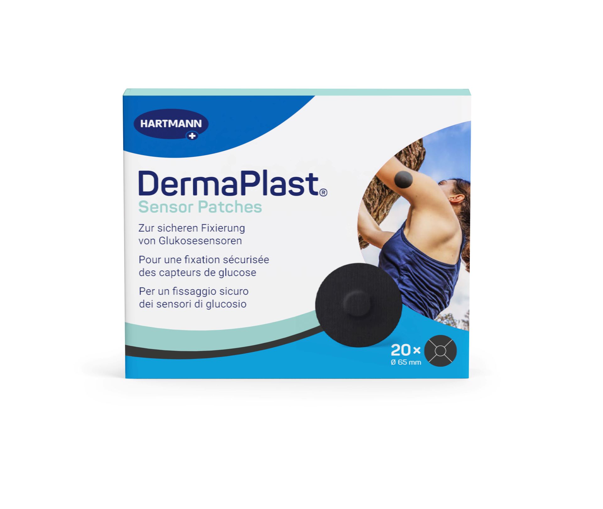 DermaPlast Sensor Patch 21mm schwarz 20 Stk