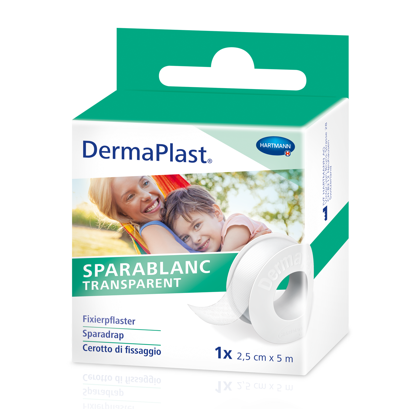 Dermaplast Sparablanc Transparent 2.5cmx5m weiss
