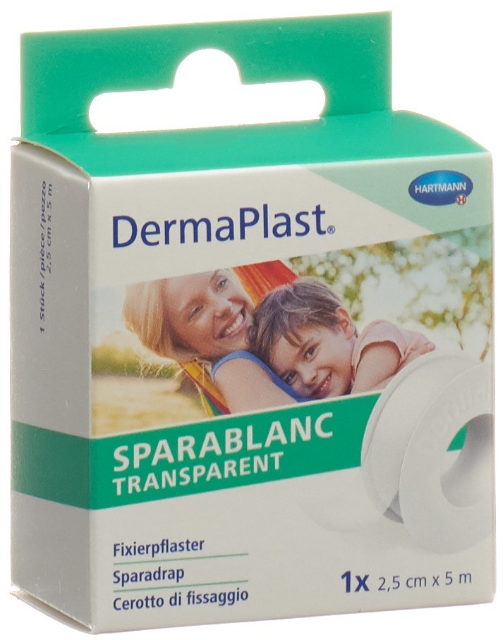 Dermaplast Sparablanc Transparent 2.5cmx5m weiss