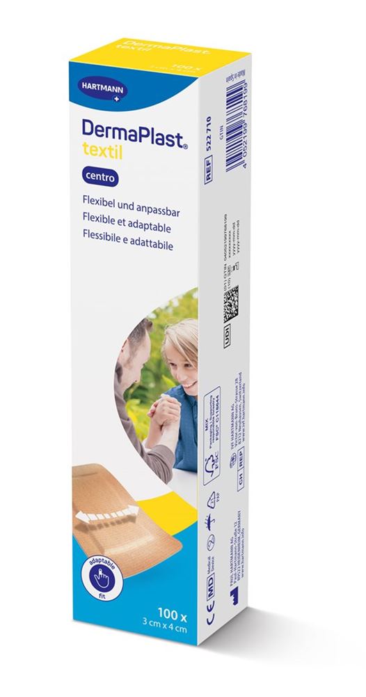 DermaPlast Textil Centro 3x4cm beige 100 Stk