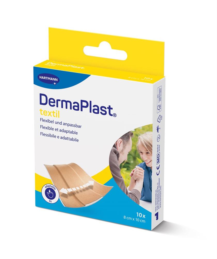 DermaPlast Textil Schnellverband 8x10cm beige 10 Stk