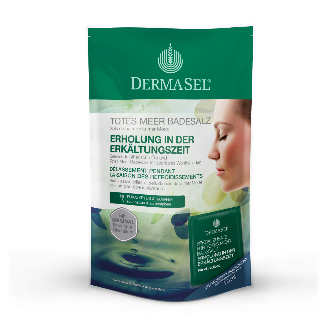 DermaSel Badesalz Erkältungszeit +20ml 400 g