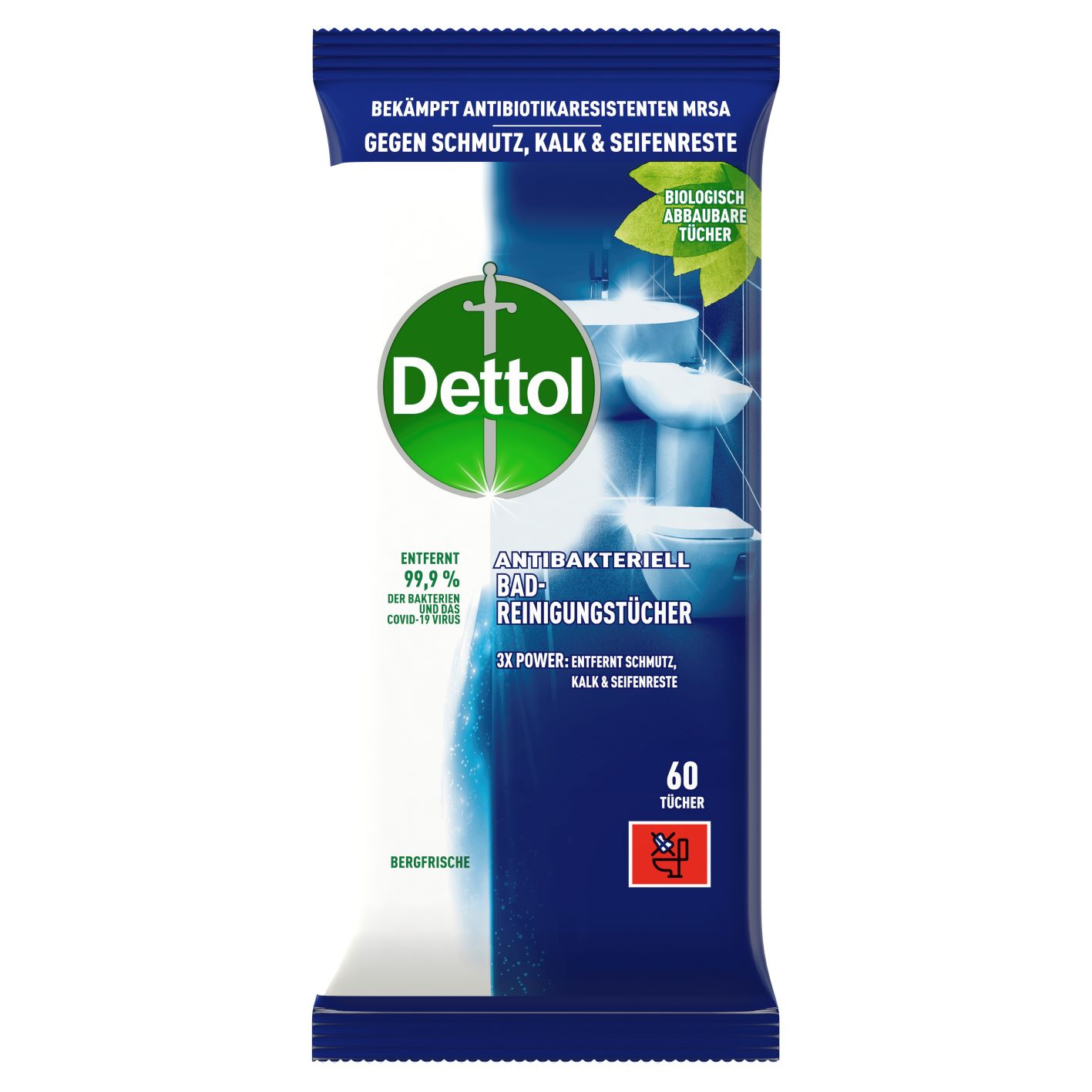Dettol Badreinigungstücher Bergfrische 60 Stk