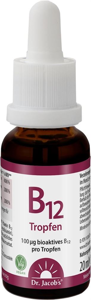 Dr. Jacob's Vitamin B12 Tropfen 100 mcg Methylcobalamin vegan Pip Fl 20 ml