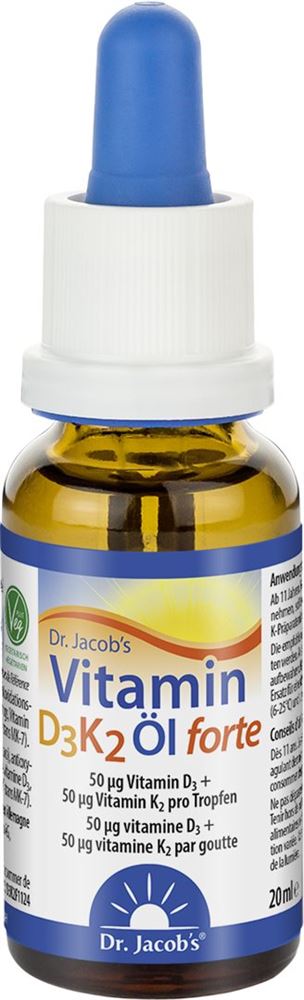 Dr. Jacob's Vitamin D3 K2 Öl forte 2000 IE hochdosiert Pip Fl 20 ml
