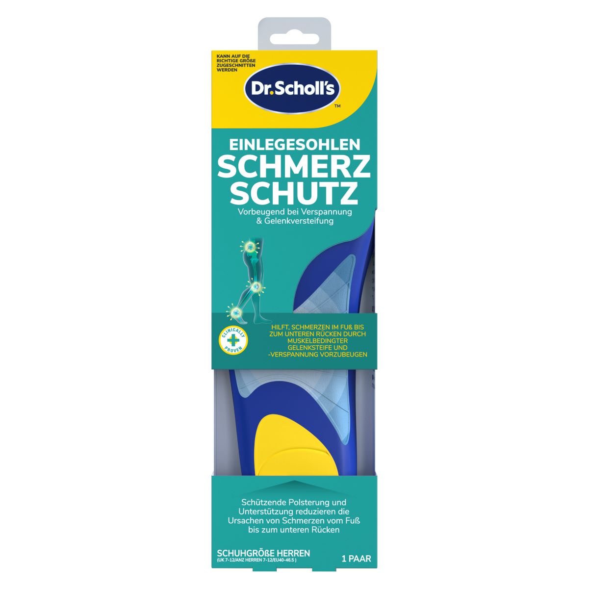 Dr. Scholl's Schmerzschutz Sohle 40 -46.5 Men's Box 1 Paar