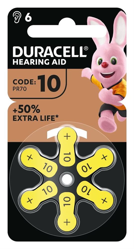 Duracell Batterie EasyTab 10 Zinc Air D6 1.4V 6 Stk