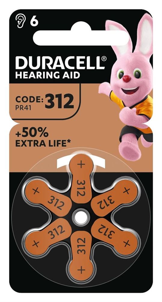 Duracell Batterie EasyTab 312 Zinc Air D6 1.4V 6 Stk