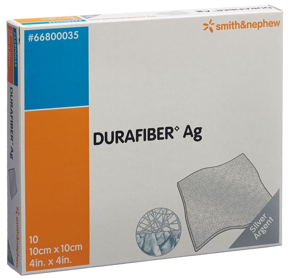 Durafiber AG Wundauflage 10x10cm steril 10 Stk