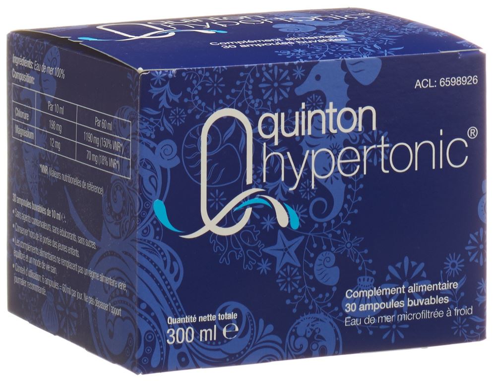 EAU DE Quinton Hypertonic Trinkamp 21 g/l 30 x 10 ml