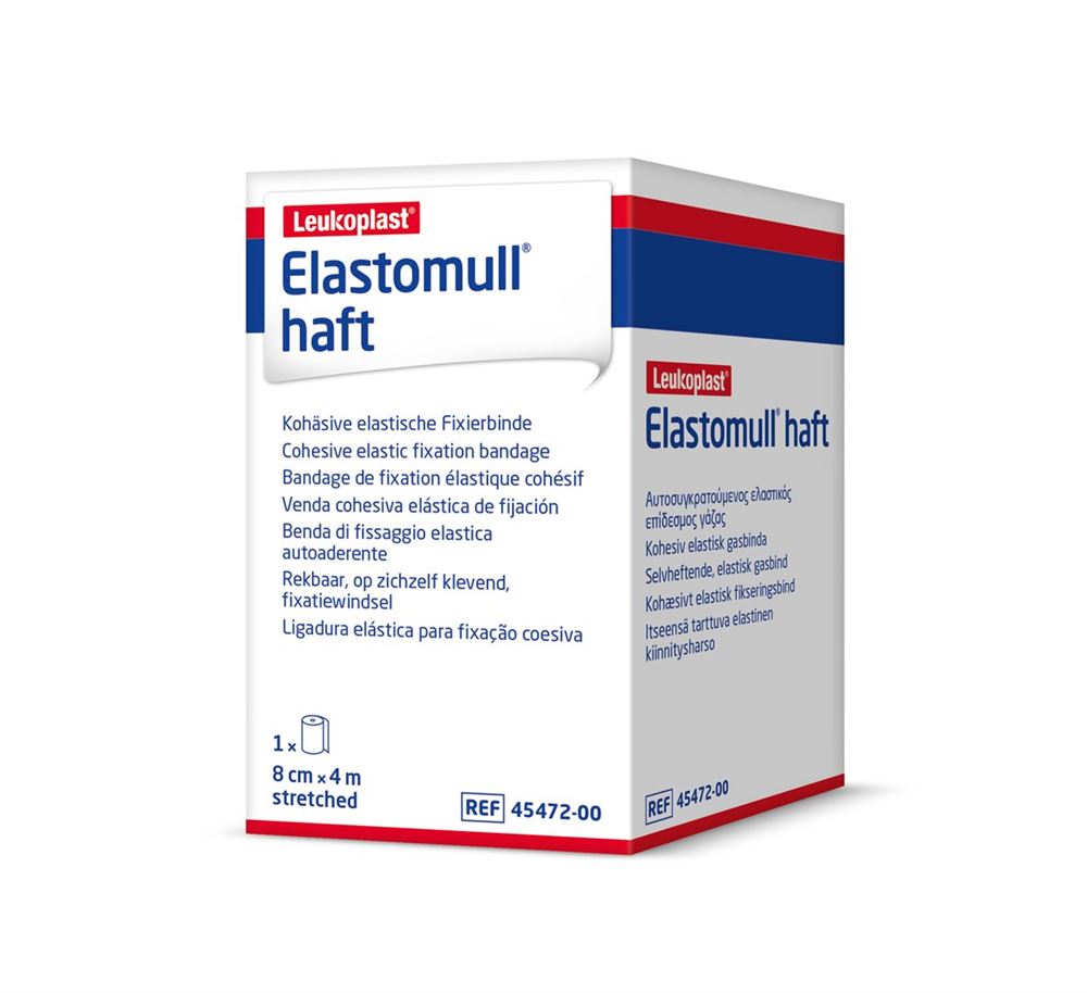 Elastomull haft Gazebinde 8cmx4m weiss Rolle