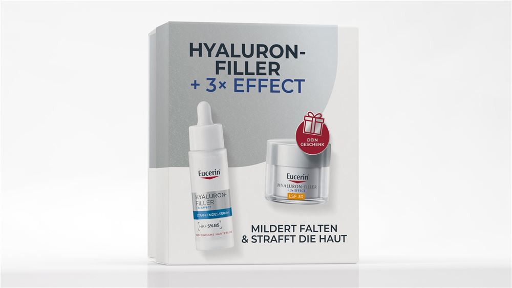 Eucerin Xmas Set Hyaluron-Filler straffendes Serum + Geschenk Hyaluron-Filler Tagespflege Lsf30 20 ml