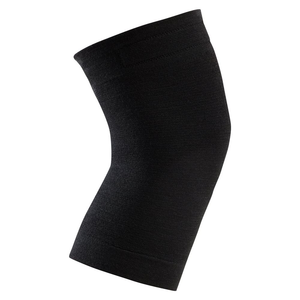Eusana Pure Knie- & Ellbogenwärmer XS anatomisch mit Silikonhaftband schwarz