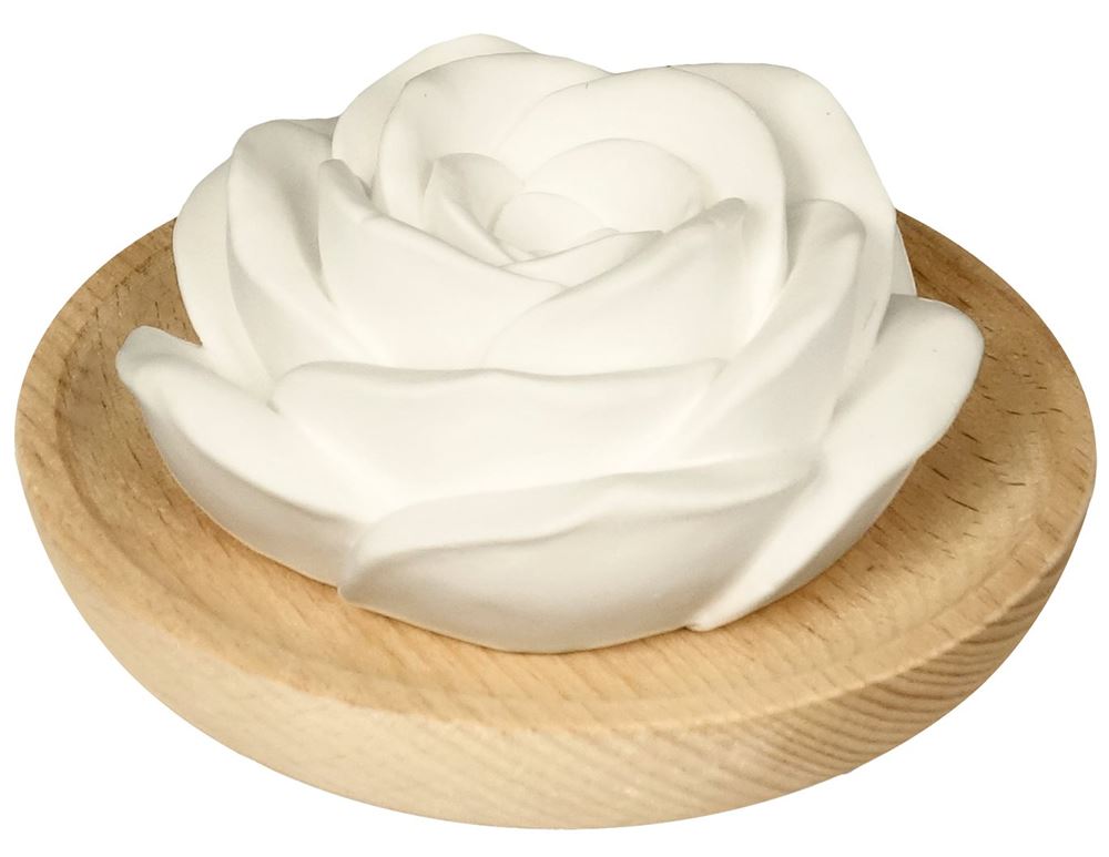 farfalla Duftstein Rose mit Holzteller