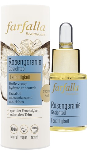 farfalla Feuchtigkeitsspendendes Gesichtsöl Rosengeranie 15 ml