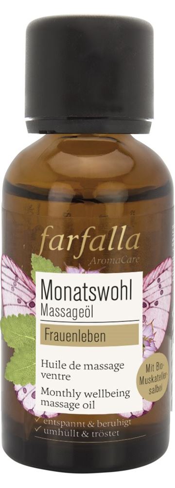 farfalla Monatswohl Massageöl Frauenleben Muskatellersalbei 30 ml