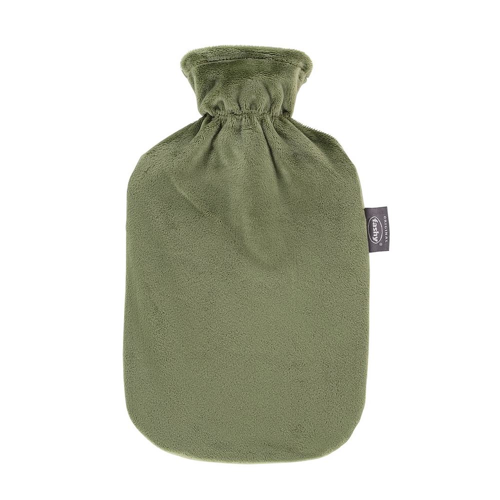 Fashy Wärmflasche 2l Flauschbezug grün Thermoplastik