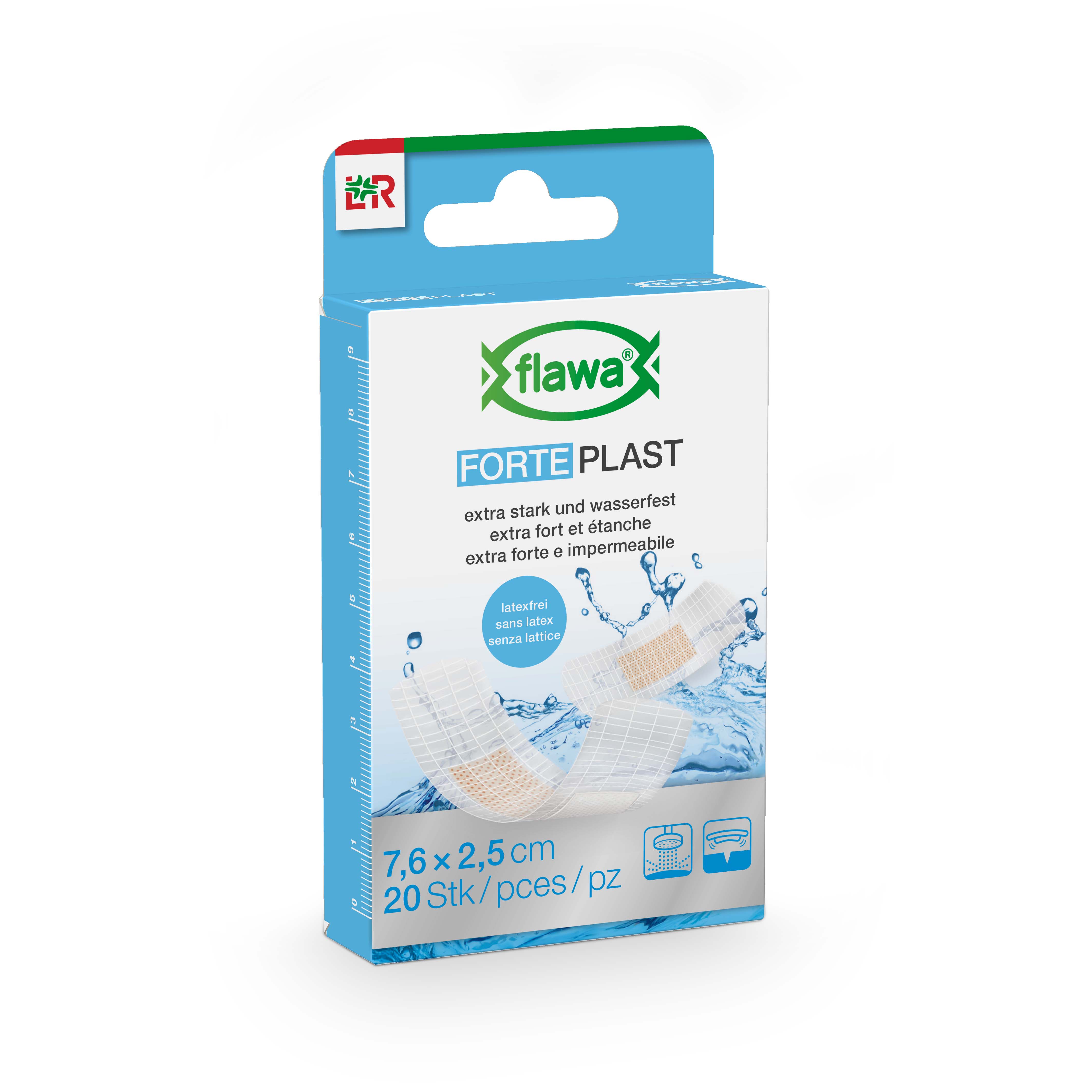 Flawa Forte Plast 2.5×7.6cm transparent 20 Stk