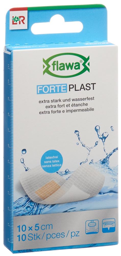 Flawa Forte Plast Pflasterstrips 5x10cm 10 Stk