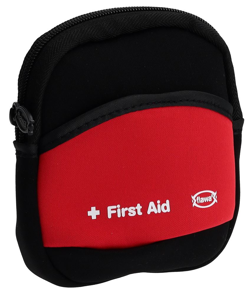 Flawa Freizeit-Apotheke Neopren-Etui schwarz/rot
