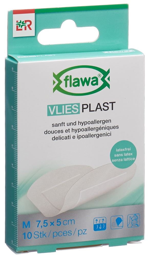 Flawa Vlies Plast M 7.5x5cm 10 Stk