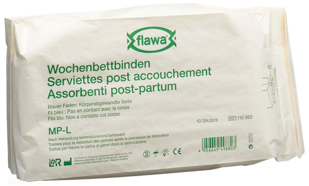 Flawa Wochenbettbinden Mp-L Keimreduzierend Behandelt Beutel 10 Stück