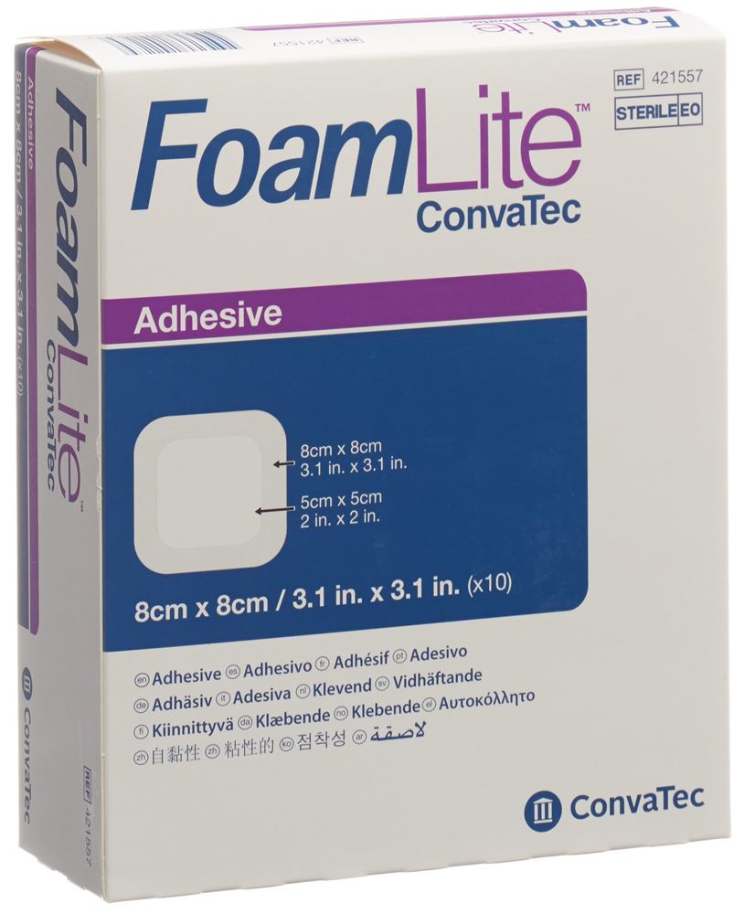 Foam Lite Convatec Silikon-Schaumverband 8x8cm 10 Stk