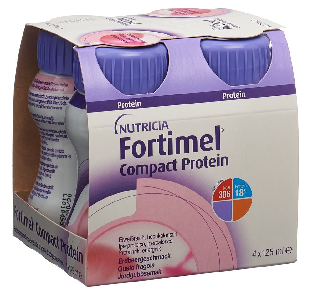 Fortimel Compact Protein Erdbeere 4 Fl 125 ml