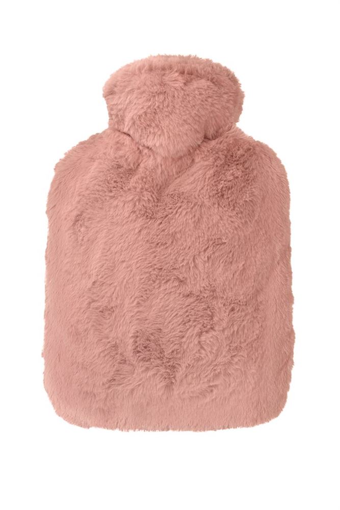 Frosch Wärmflasche PVC 1.8l Langhaar-Flausch altrosa