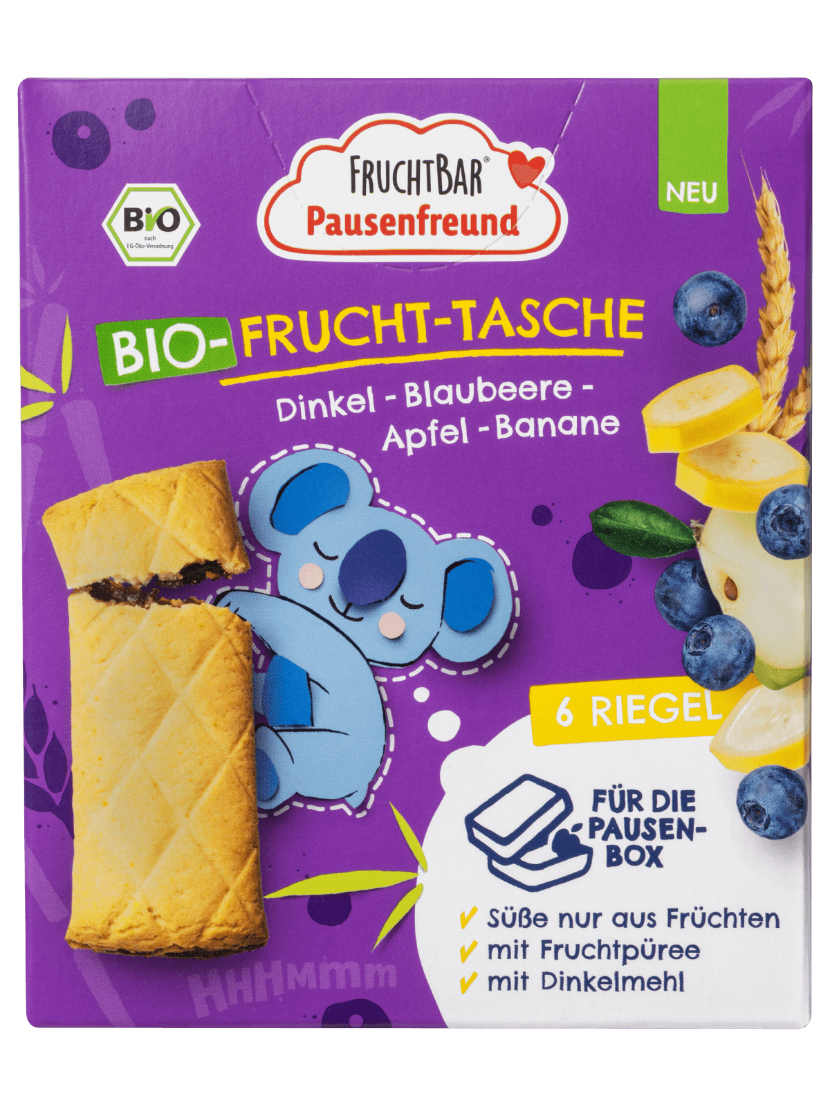 Fruchtbar Frucht Tasche Bio Dinkel Blaubeere Apfel 6 x 22 g