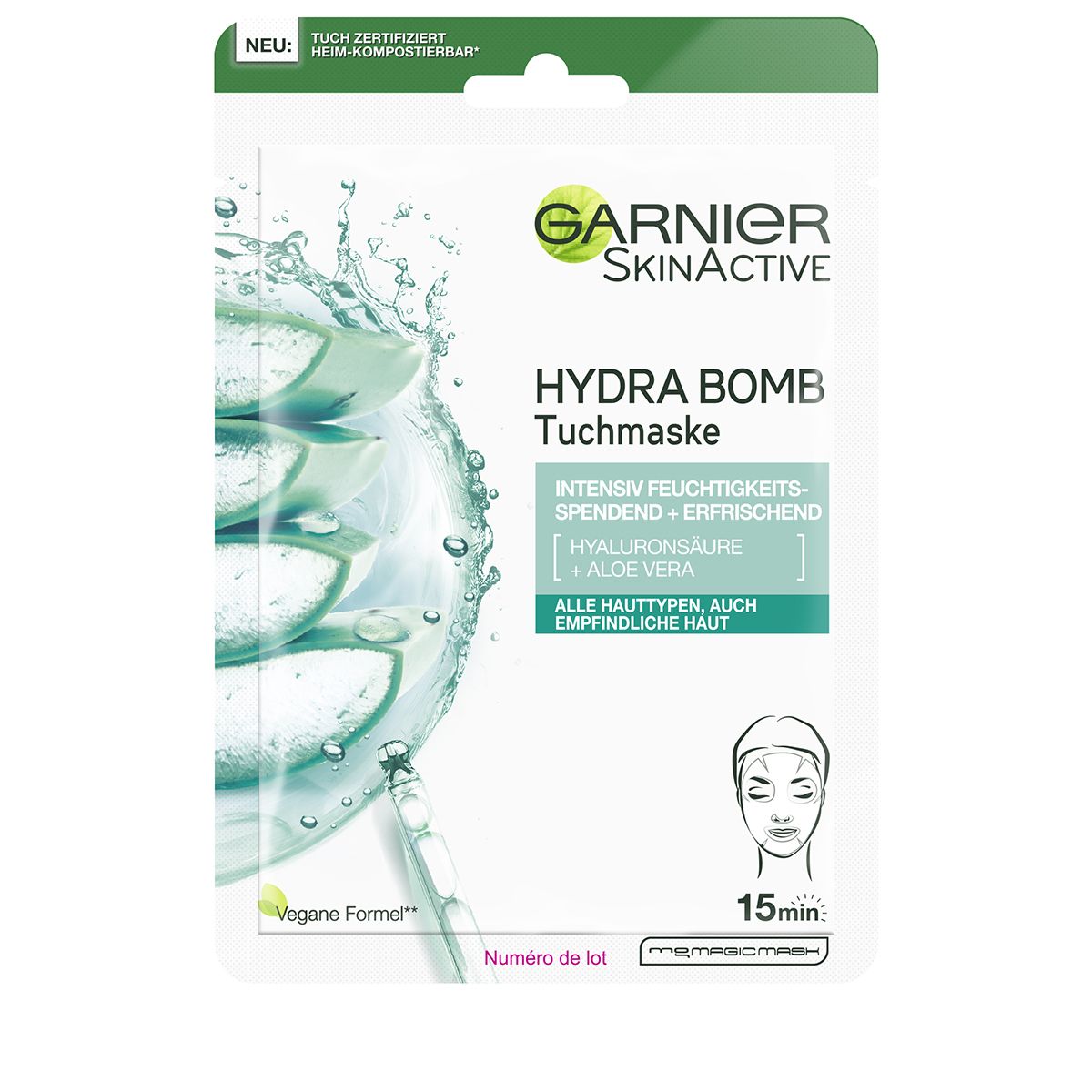 Garnier Skin Tuchmasken Hydra Bomb Hyaluronsäure + Aloe Vera Btl 28 g