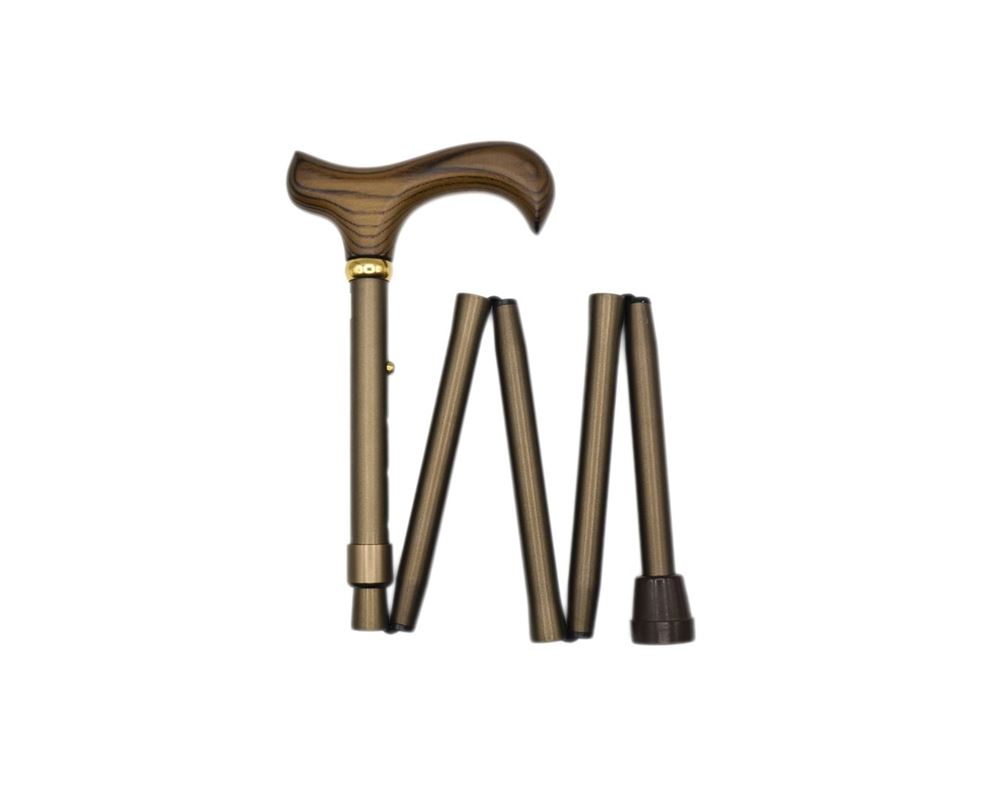 Gastrock Faltstock 78-86cm 5fach Alu bronze Derby