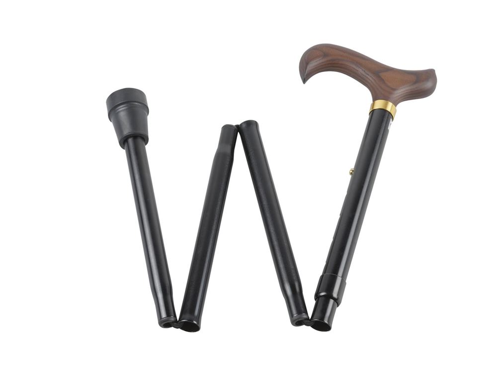 Gastrock Faltstock 85-95cm 4fach Alu schwarz Derby