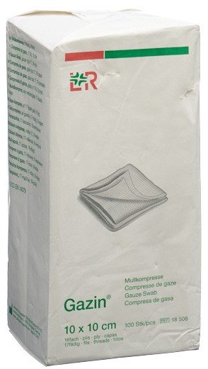 Gazin Mullkompressen 10x10cm 16-fach steril 20 x 5 Stk