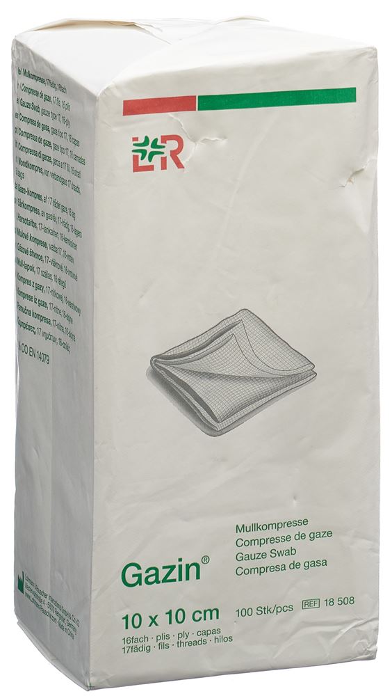 Gazin Mullkompressen 10x10cm 16-fach unsteril 100 Stk