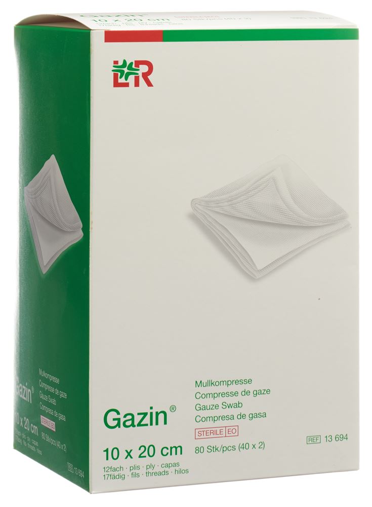 Gazin Mullkompressen Set 20x10cm 12fach 40 x 2 Stk