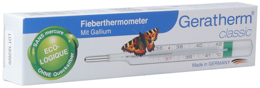 Geratherm Fieberthermometer Classic mit EasyFlip ohne Quecksilber in Einzelfaltschachtel Karton