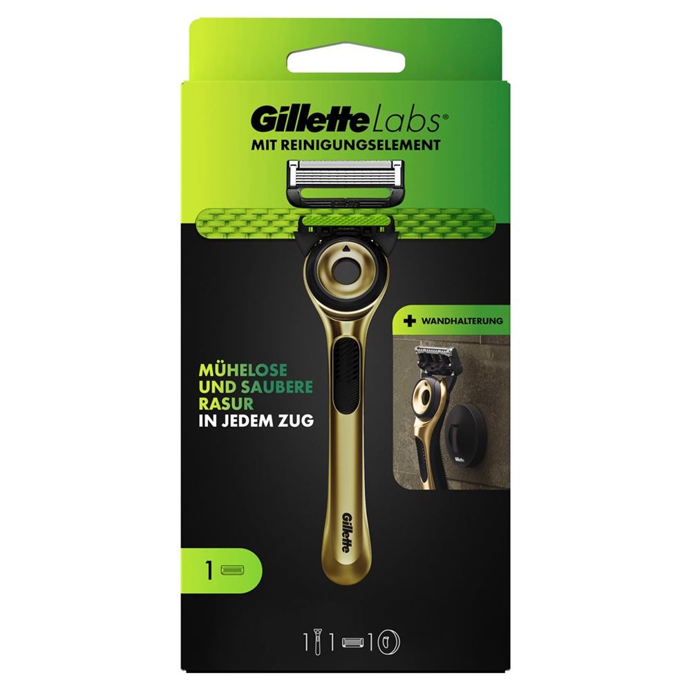 Gillette Labs Gold Rasierapparat mit 1 Klinge + Duschhänger