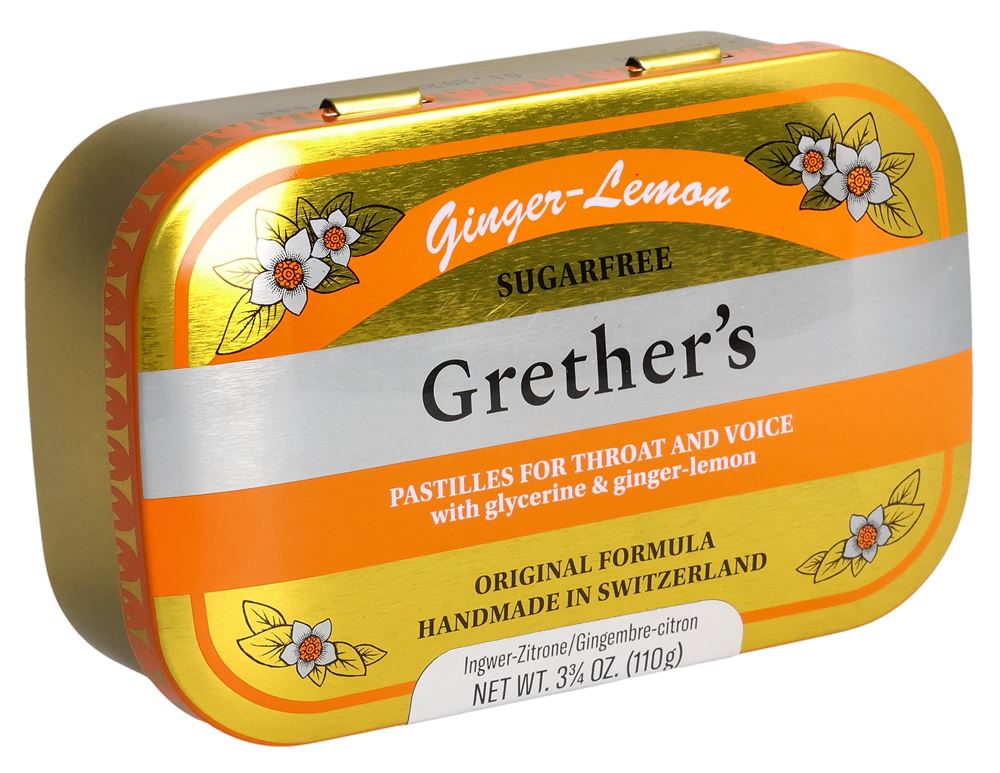 Grethers Ginger Lemon Pastillen ohne Zucker Ds 110 g