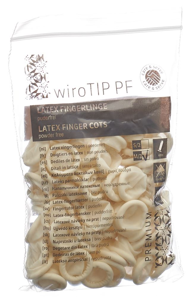 Gribi Fingerlinge Latex M puderfrei unsteril Btl 100 Stk