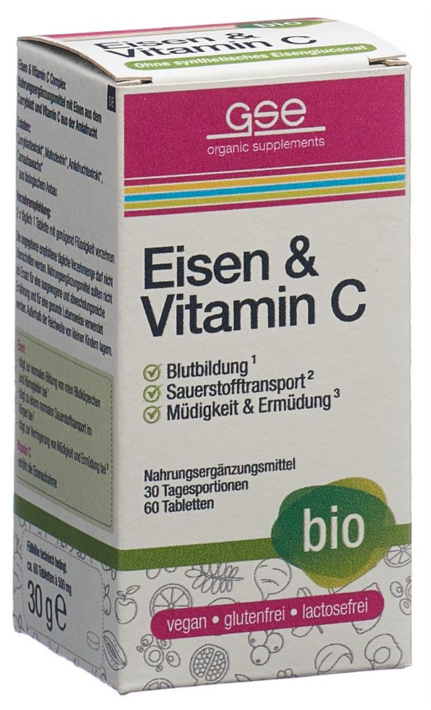GSE Eisen + Vitamin C Complex Tabl Bio Glas 60 Stk