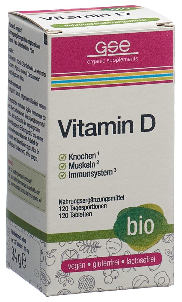 GSE Vitamin D Compact Tabl Bio Glas 120 Stk