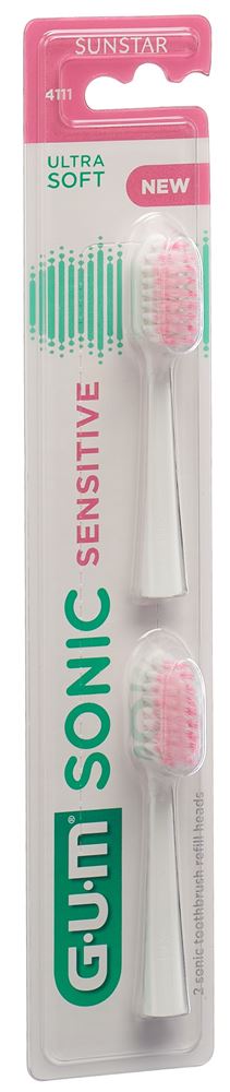 GUM Sonic Sensitive Ersatzköpfe weiss 2 Stk