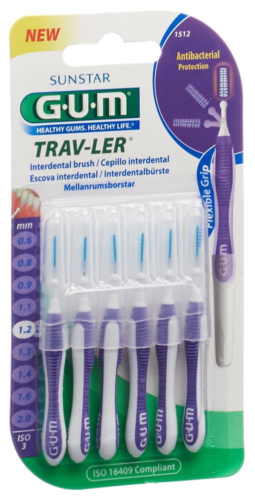 GUM Trav-Ler 1.2mm ISO 3 cylindric violett 6 Stk