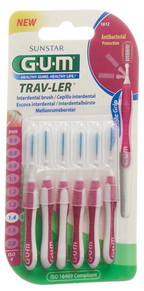 GUM Trav-Ler 1.4mm ISO 4 cylindric pink 6 Stk