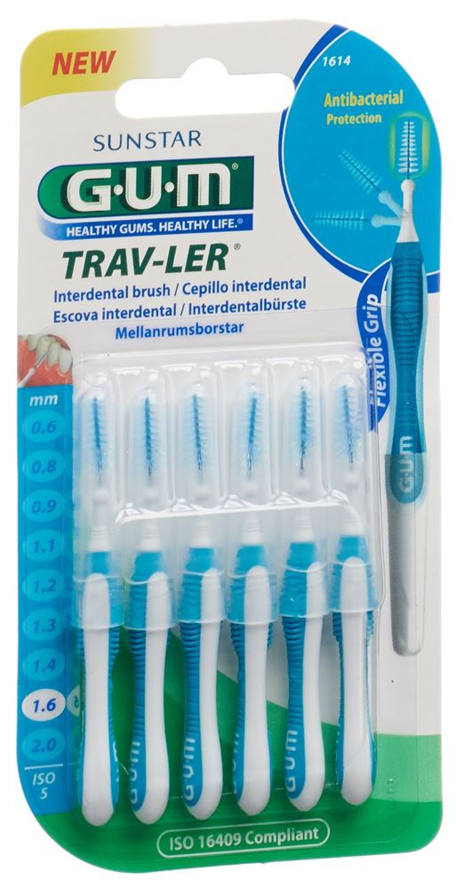 GUM Trav-Ler 1.6mm ISO 5 conic blau 6 Stk