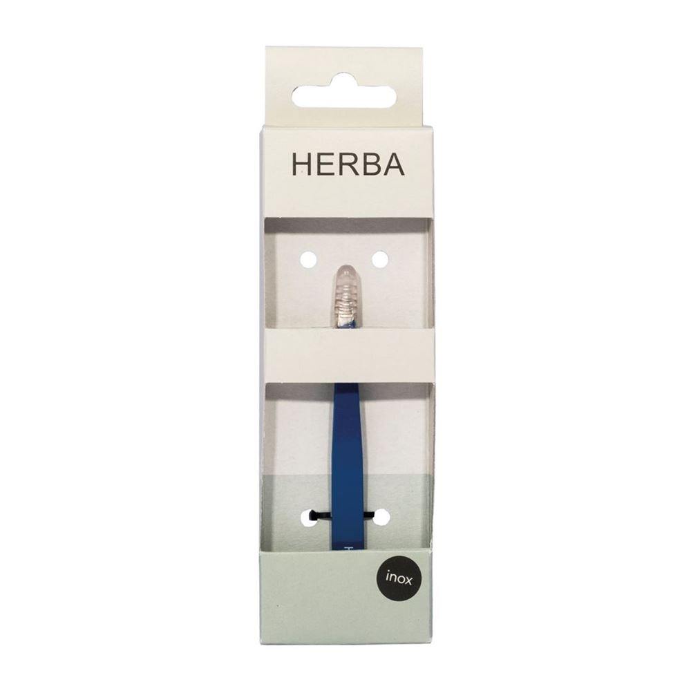 Herba Pinzette schräg Inox blau