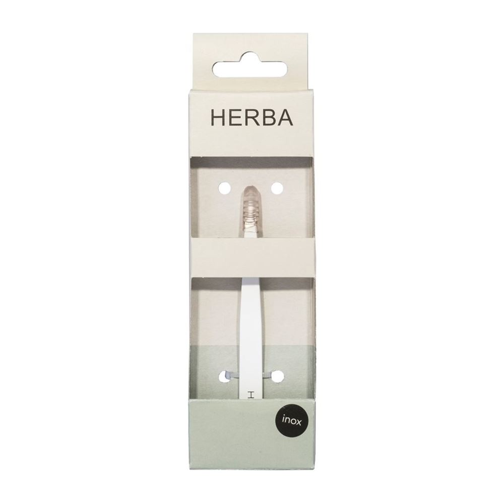 Herba Pinzette schräg Inox weiss