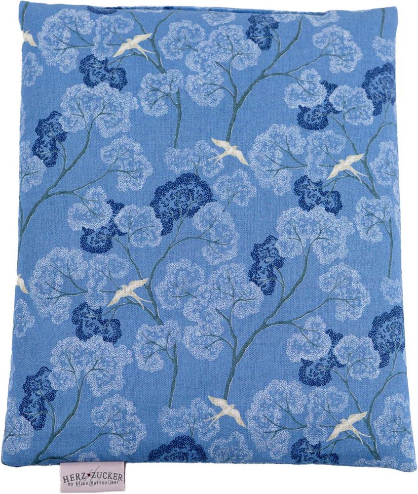 Herzzucker Raps-Wärmekissen 26x21cm Schwalben blau